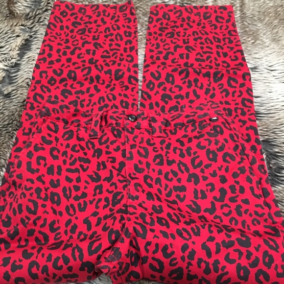 Vans Authentic Red Leopard Print Chino Pants *Size 24* - Picture 1 of 10